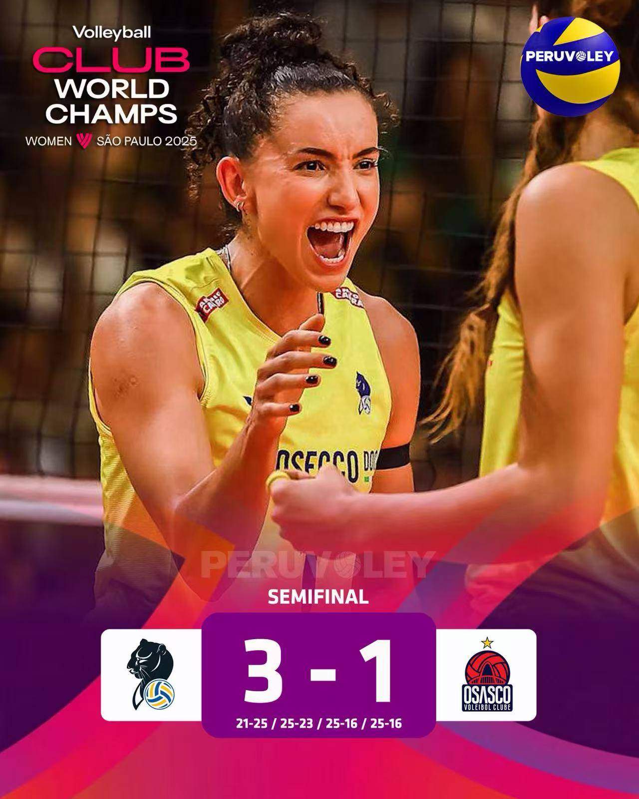 香港赛马会独家报道：女排世俱赛-朱婷揽13分 科内利亚诺3-1奥萨斯科晋级决赛 | 香港赛马会